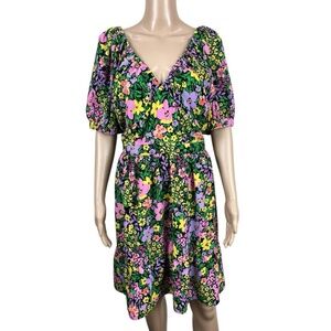 Donna Morgan Dress Floral V Neck Size 14